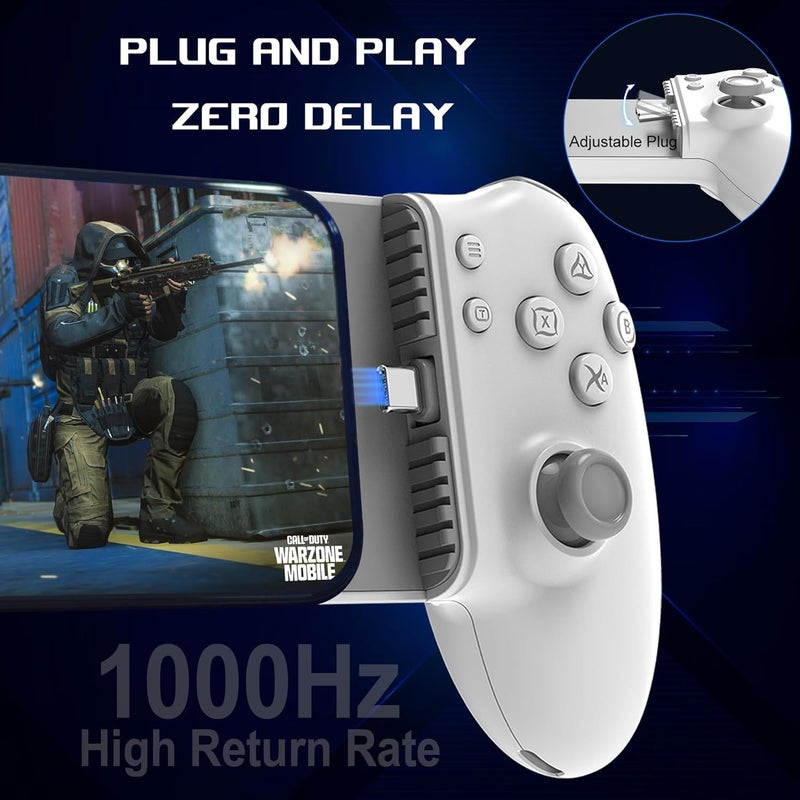 arVin USB C Mobile Gaming Controller for iPhone 17/16/15 Series & Android (USB-C) Plug & Play - Remote Play for PS5/PS4/Xbox/PC Consoles, Cloud Game, Emulator, with Hall Effect Joysticks/Turbo/Back keys - Image 5